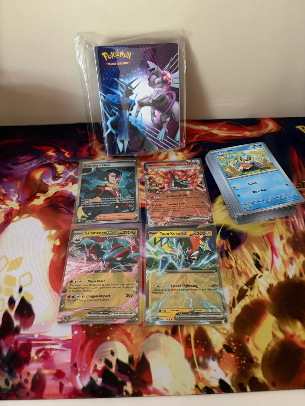 Pokémon Trading Card Lot with Sleeved Cards and Holo Cards - Blue Purple Accents
